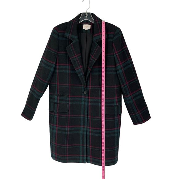 LOFT One Button Plaid Coat NEW Charcoal Lined - Picture 4 of 11